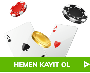 jeton ve iskambil kağıtları olan kayıt ol butonu