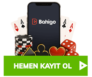 kayıt ol yazılı, iskambil kağıtları, poker çipleri, zarlar ve telefon olan bahigo logolu CTA